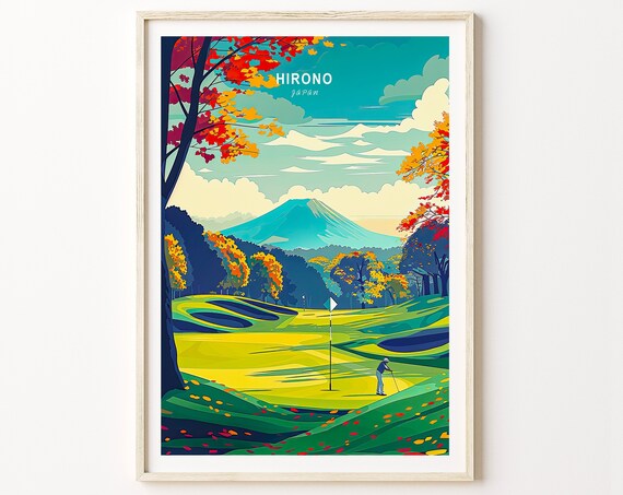 Hirono Japan Travel Print Japan City Wall Art Hirono Golf Print Travel Home Decor Personalised Gifts Wedding Present