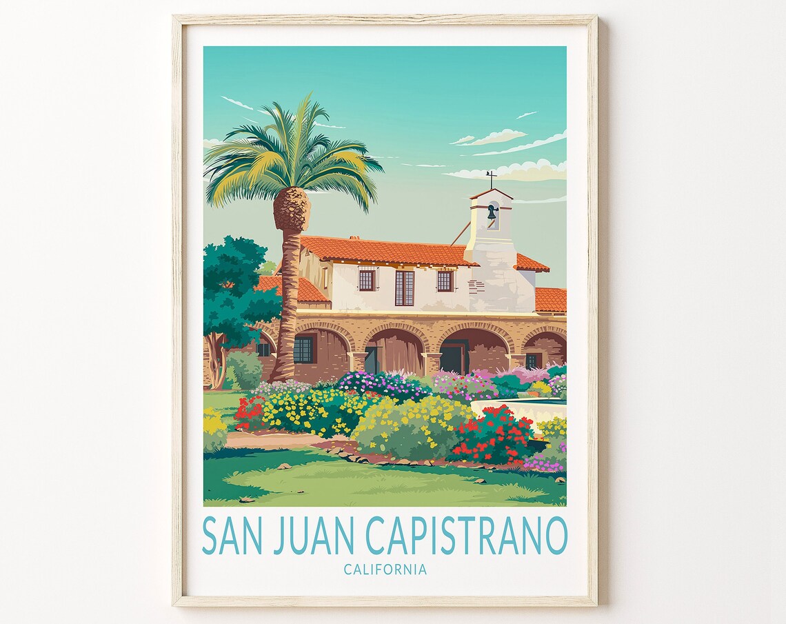 San Juan Capistrano Travel Poster, California Wall Art
