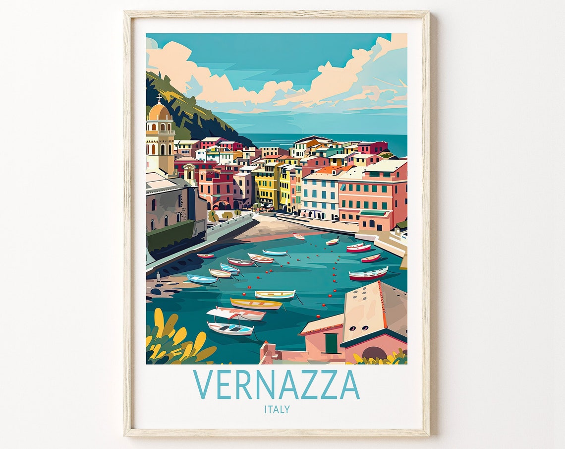 Vernazza Italy Print Vernazza Travel Wall Art Italy City Print Vernazza Coast Wall Decor Wedding Present Personalsied Gifts