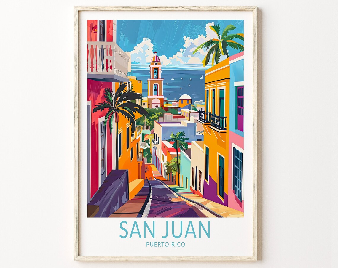 San Juan Puerto Rico Travel Poster, City Wall Art