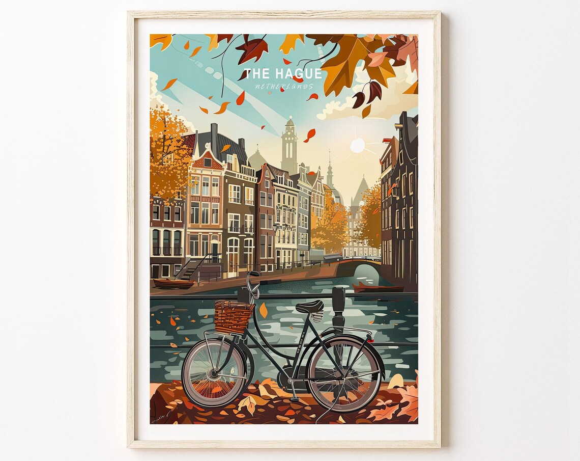 The Hague Netherlands Travel Poster, City Print