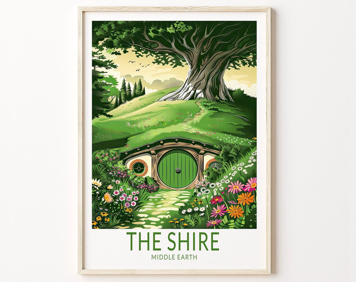 The Shire Travel Poster, Middle Earth New Zealand