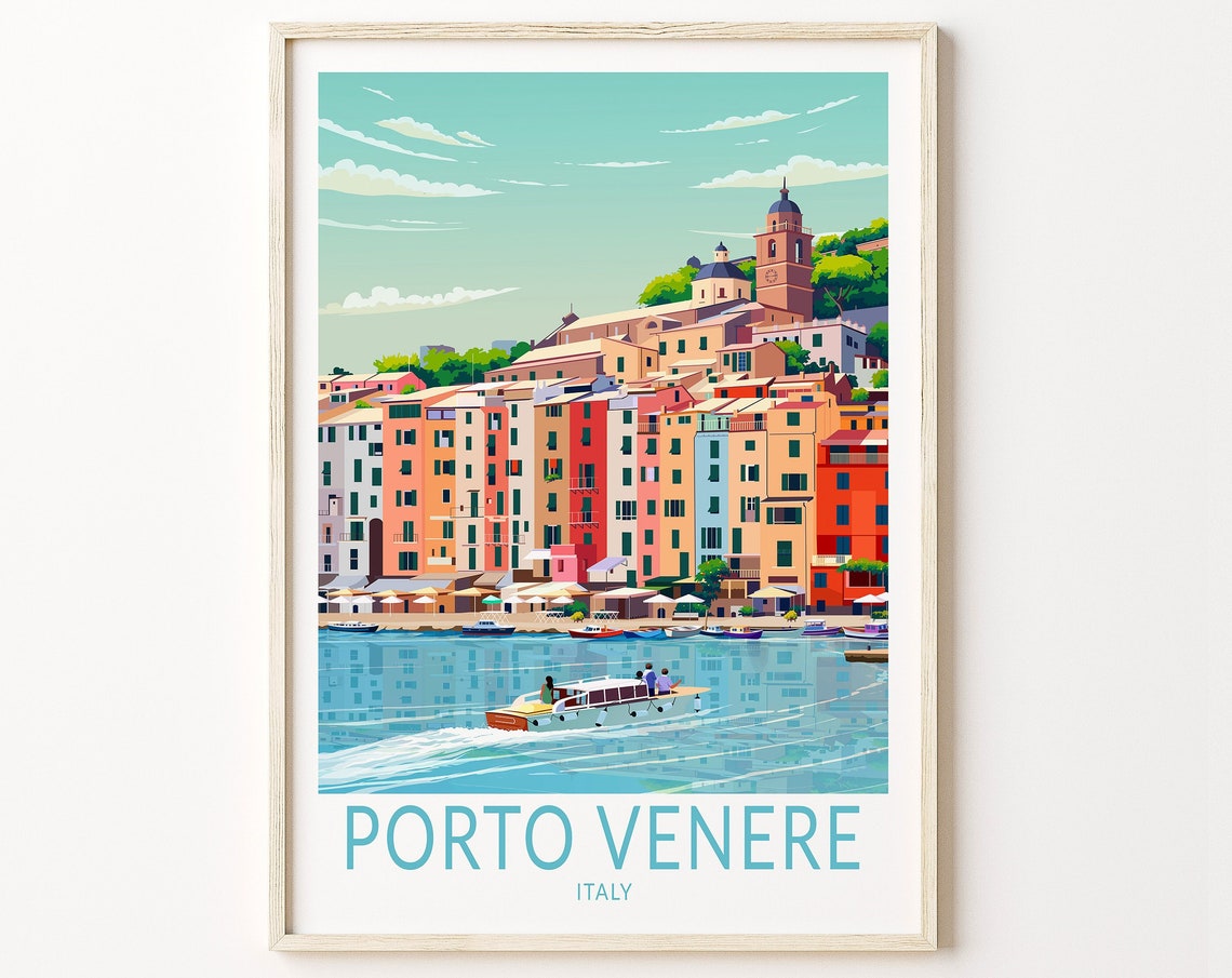 Porto Venere Print Porto Venere Italy Print Italy Coast Wall Art Porto Venere Travel Poster Wedding Present Personalised Gifts