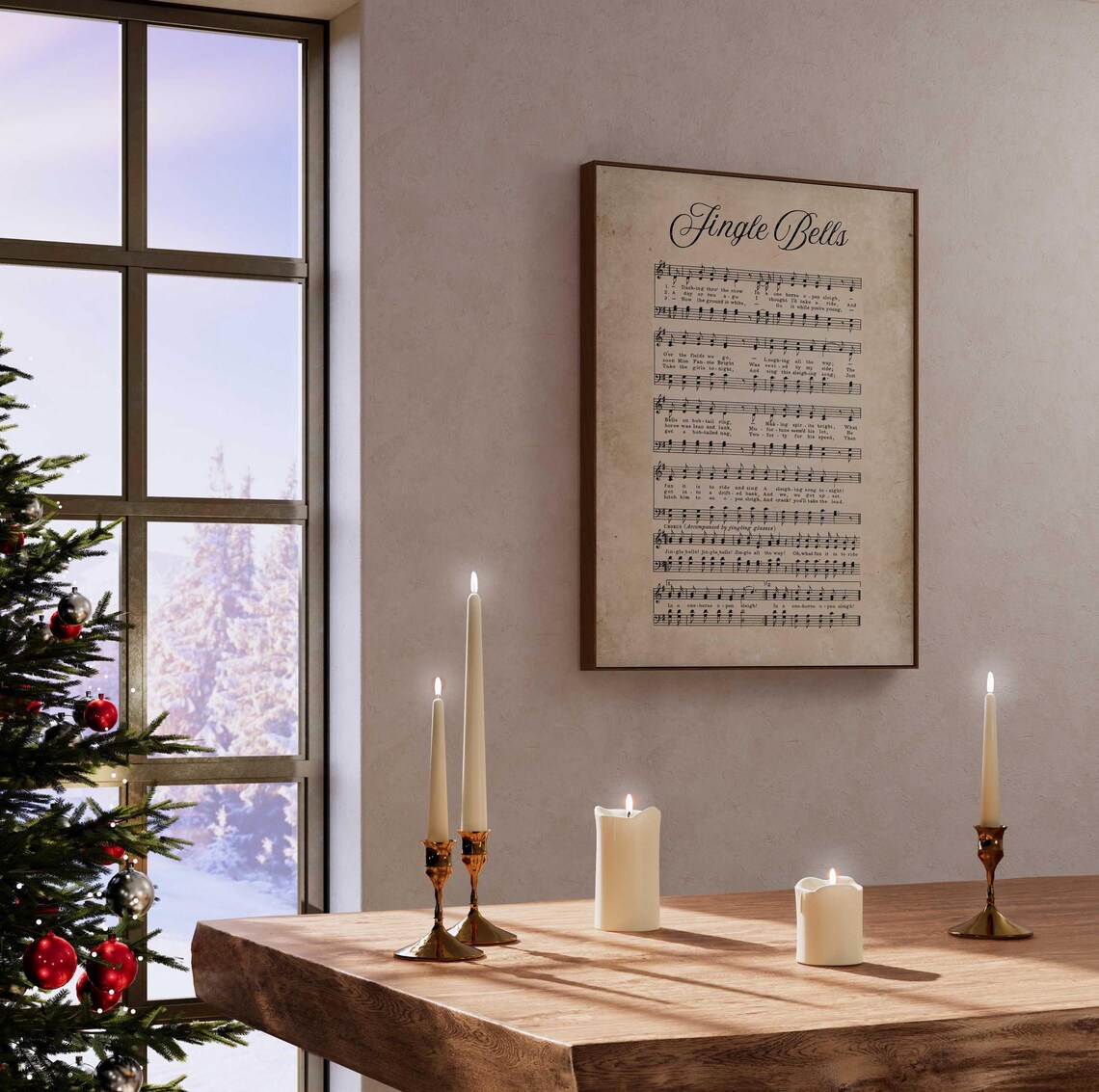 Jingle Bells Vintage Sheet Music On Aged Parchment Christmas Poster - Image 5