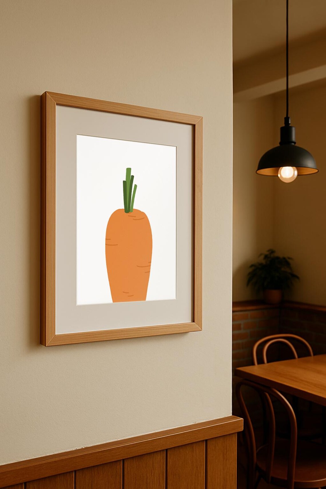 Big Orange Carrot Minimal Illustration Cute Vegetable Illustration Gift Art Poster