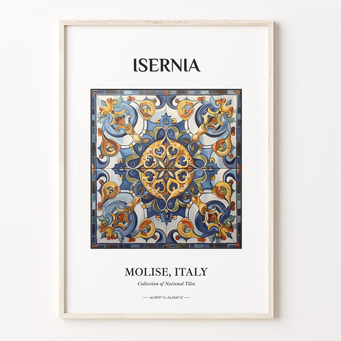 Isernia Molise Italy Geometric Rosette Tile Pattern Art Poster