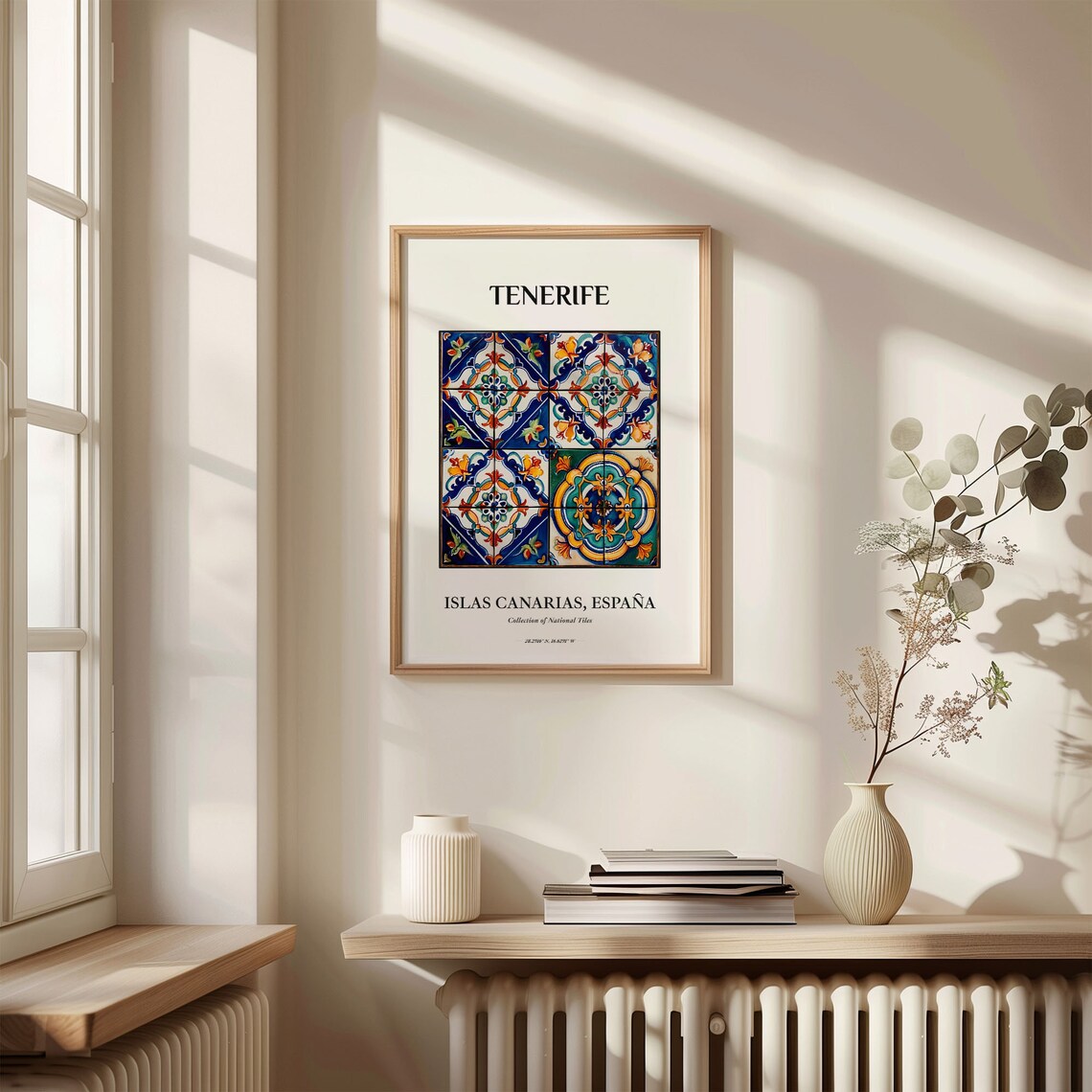 Tenerife Canary Islands Spain Floral Tiles Art Travel Poster - Image 3