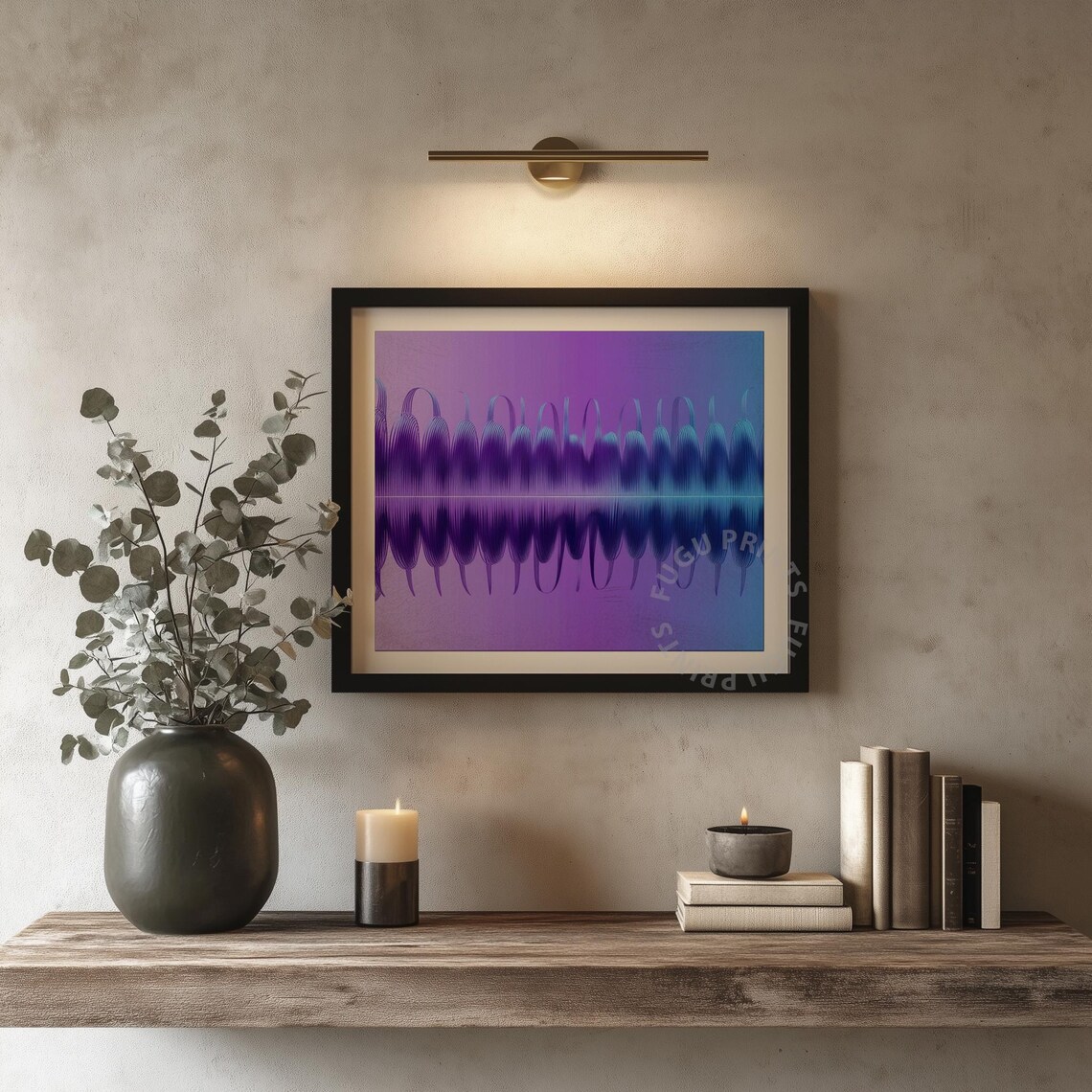 Abstract Minimalist Wall Art, Purple Blue 339 - Image 4