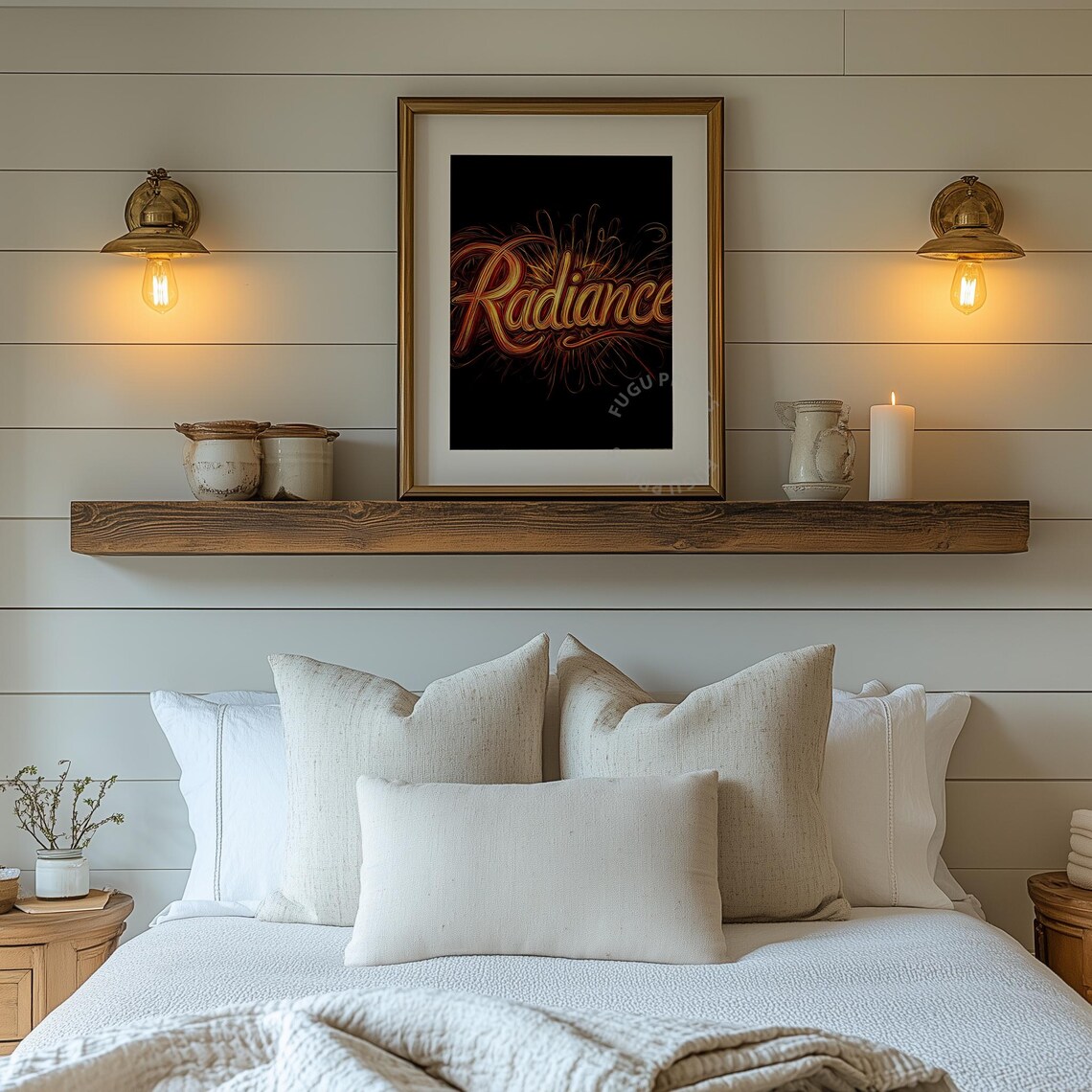 Radiance Glowing Word Art Inspirational Wall Art Modern Typography Orange Red Decor 321 - Image 2