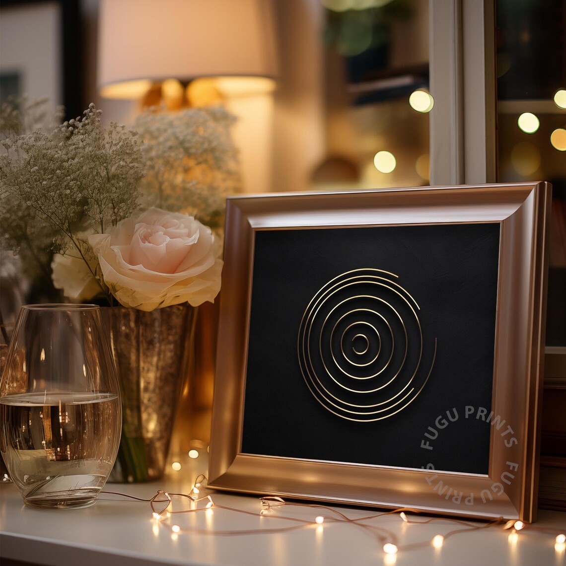Gold Spiral Minimalist Circle, Modern Abstract - Image 3
