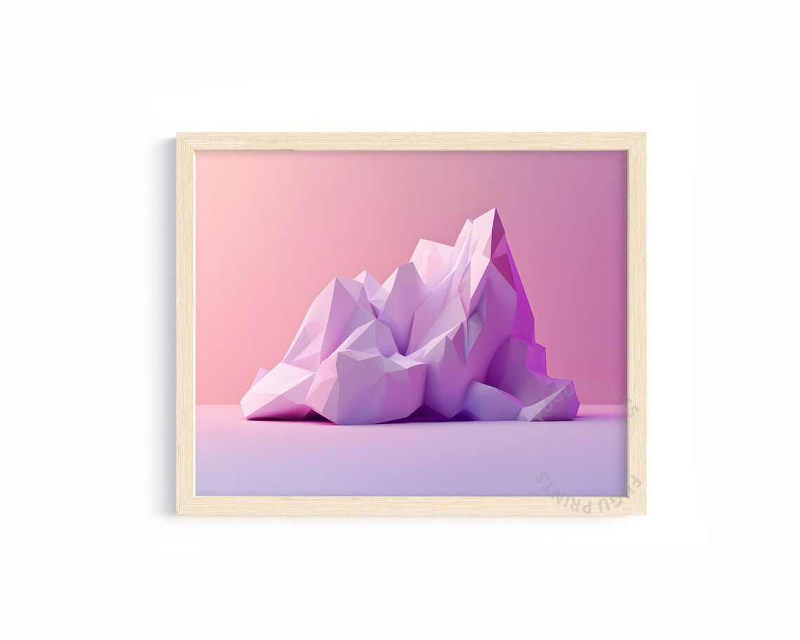 Geometric Mountain Abstract, Modern Minimalist Decor