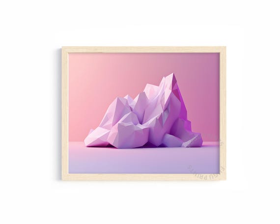 Geometric Mountain Abstract, Modern Minimalist Decor