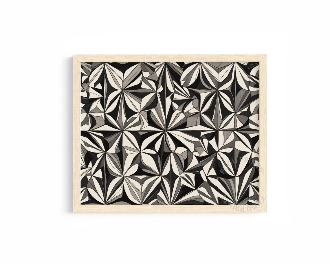 Geometric Art Abstract Floral Print, Modern Decor