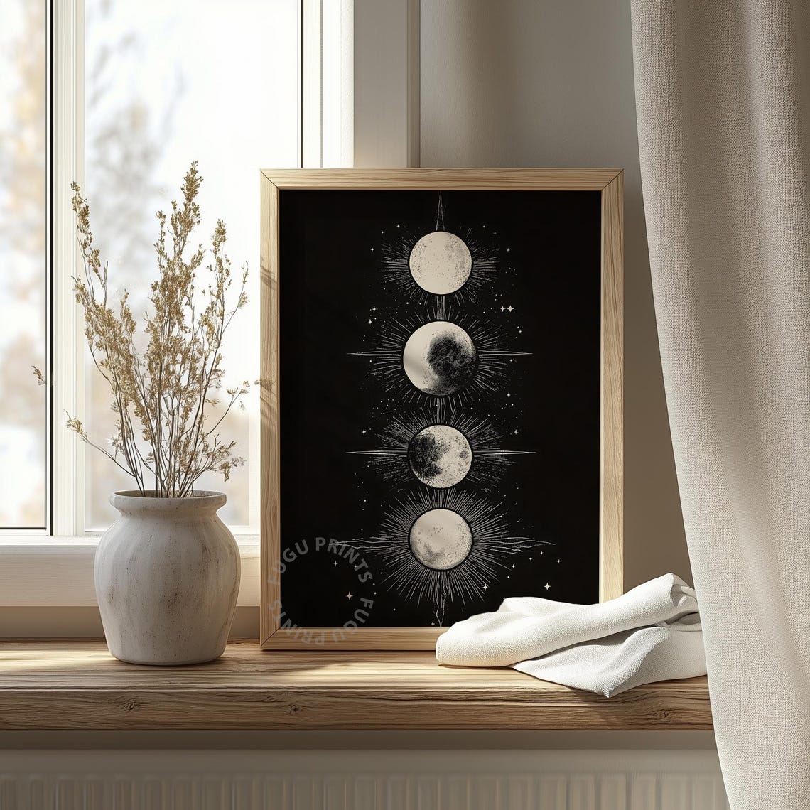 Moon Phases Boho Lunar Art Print - Image 4