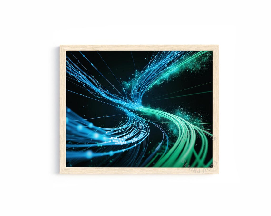 Abstract Light Stream Modern Tech Wall Art 327