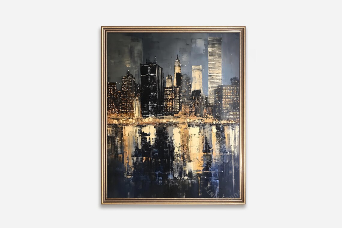 NYC Abstract Cityscape, Modern Home Decor