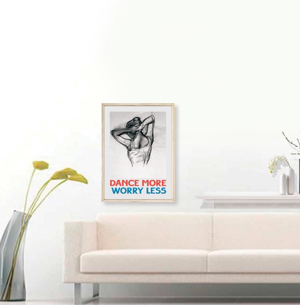 Edgar Degas Dancer Print Dance More Worry Less Poster Dance Wall Art Quote Poster Typography Print Trendy Quote - Image 3