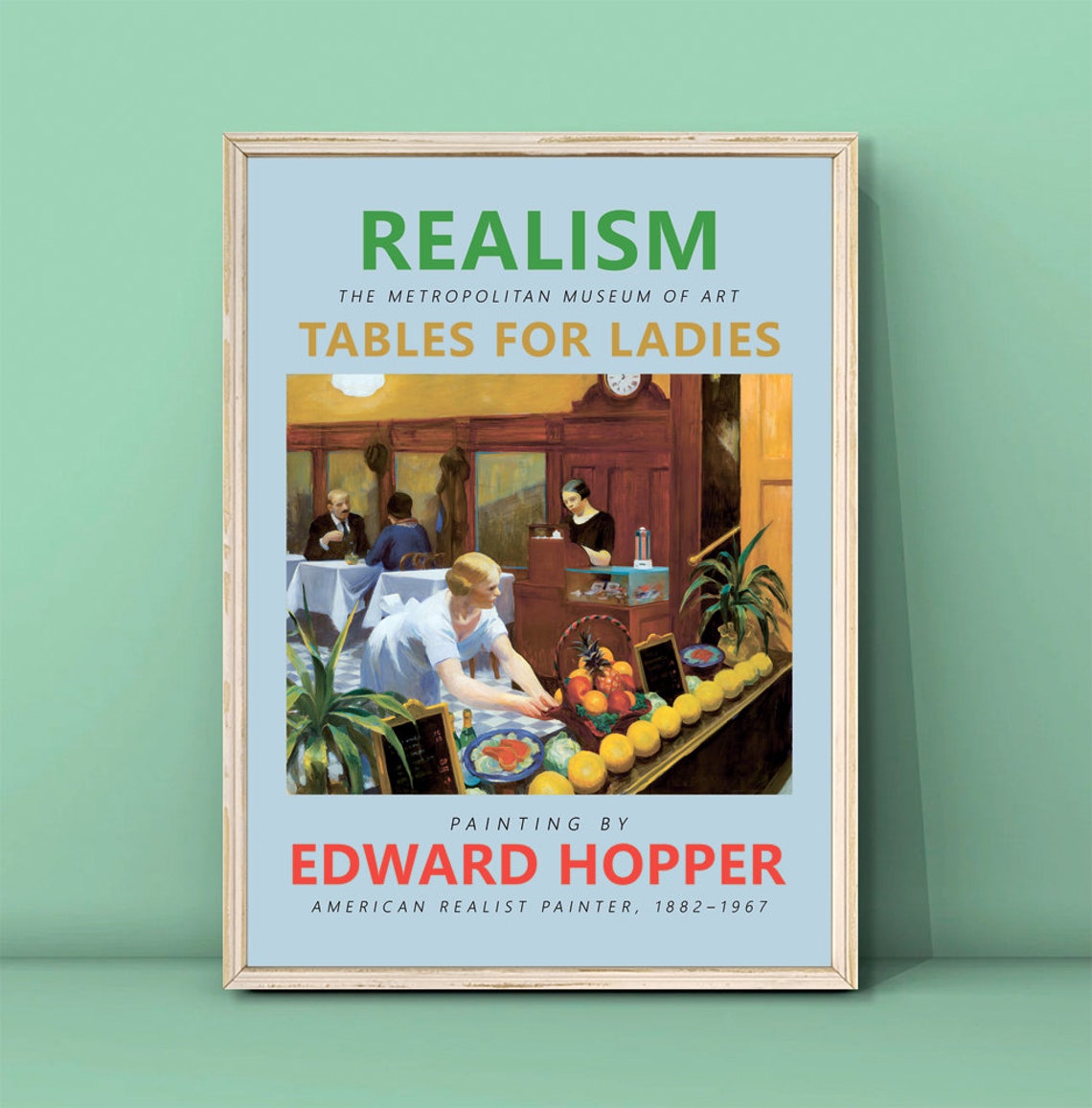Edward Hopper Tables for Ladies 1930 Realism Restaurant Poster