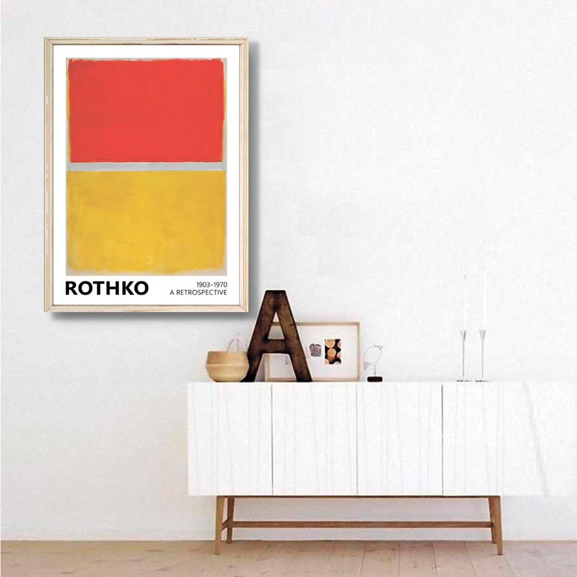 Mark Rothko Red and Yellow Bold Color Block Retrospective Poster - Image 3