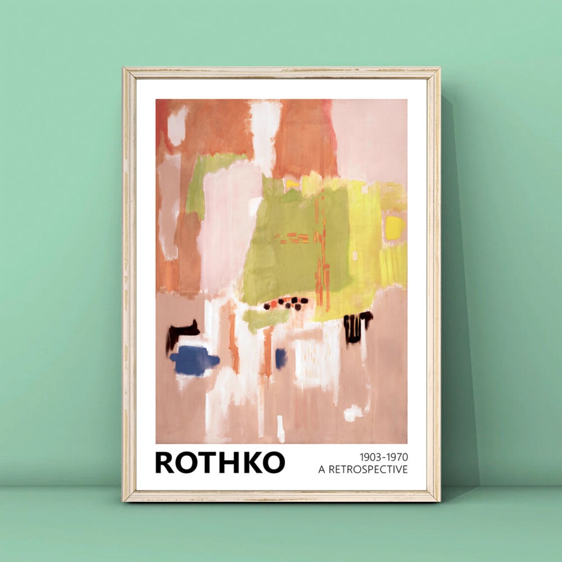 Mark Rothko Earth Colors Abstract Green Pink Art Exhibition Poster