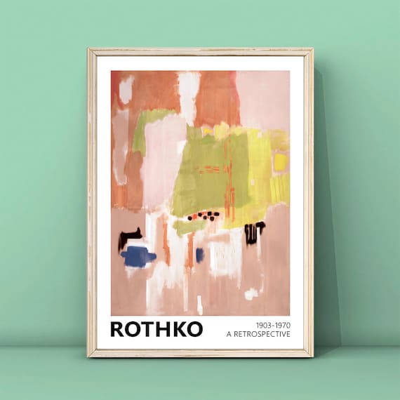 Mark Rothko Earth Colors Abstract Green Pink Art Exhibition Poster
