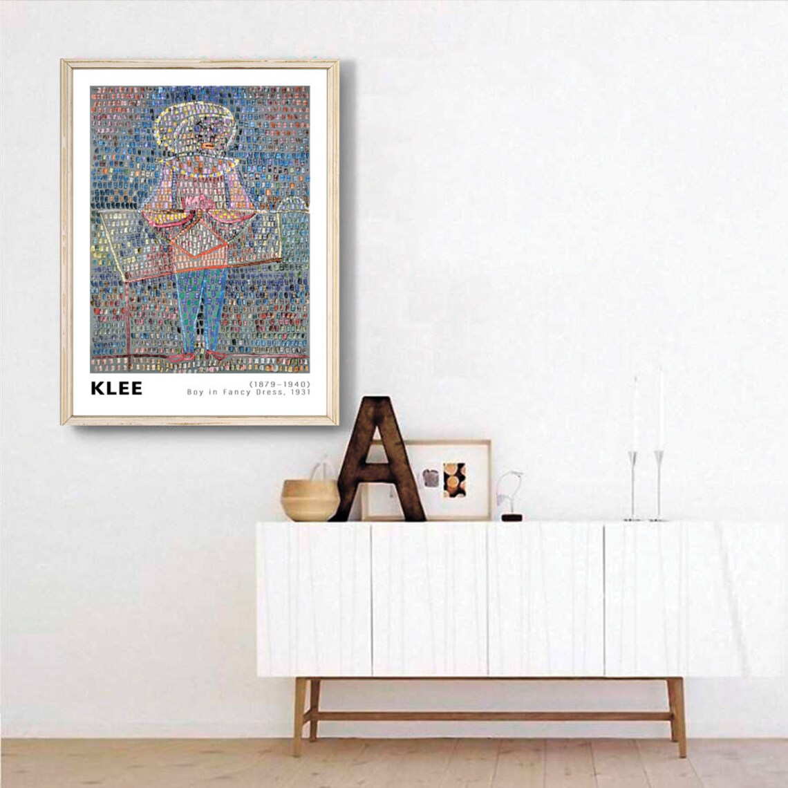 Paul Klee Boy In Fancy Dress 1931 Colorful Mosaic Cubist Art Poster - Image 3