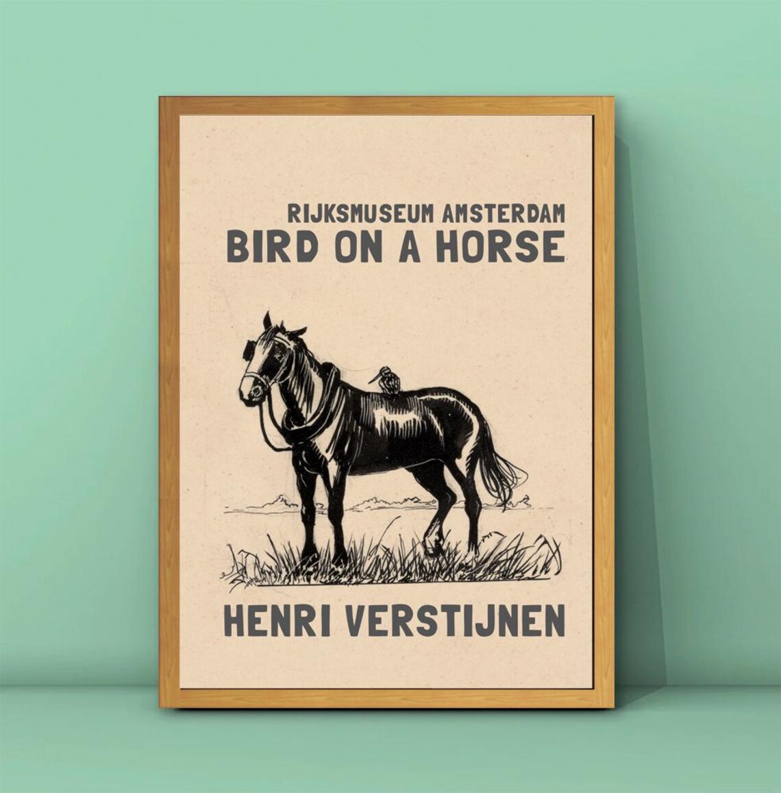 Henri Verstijnen Bird On A Horse Rijksmuseum Ink Drawing Poster