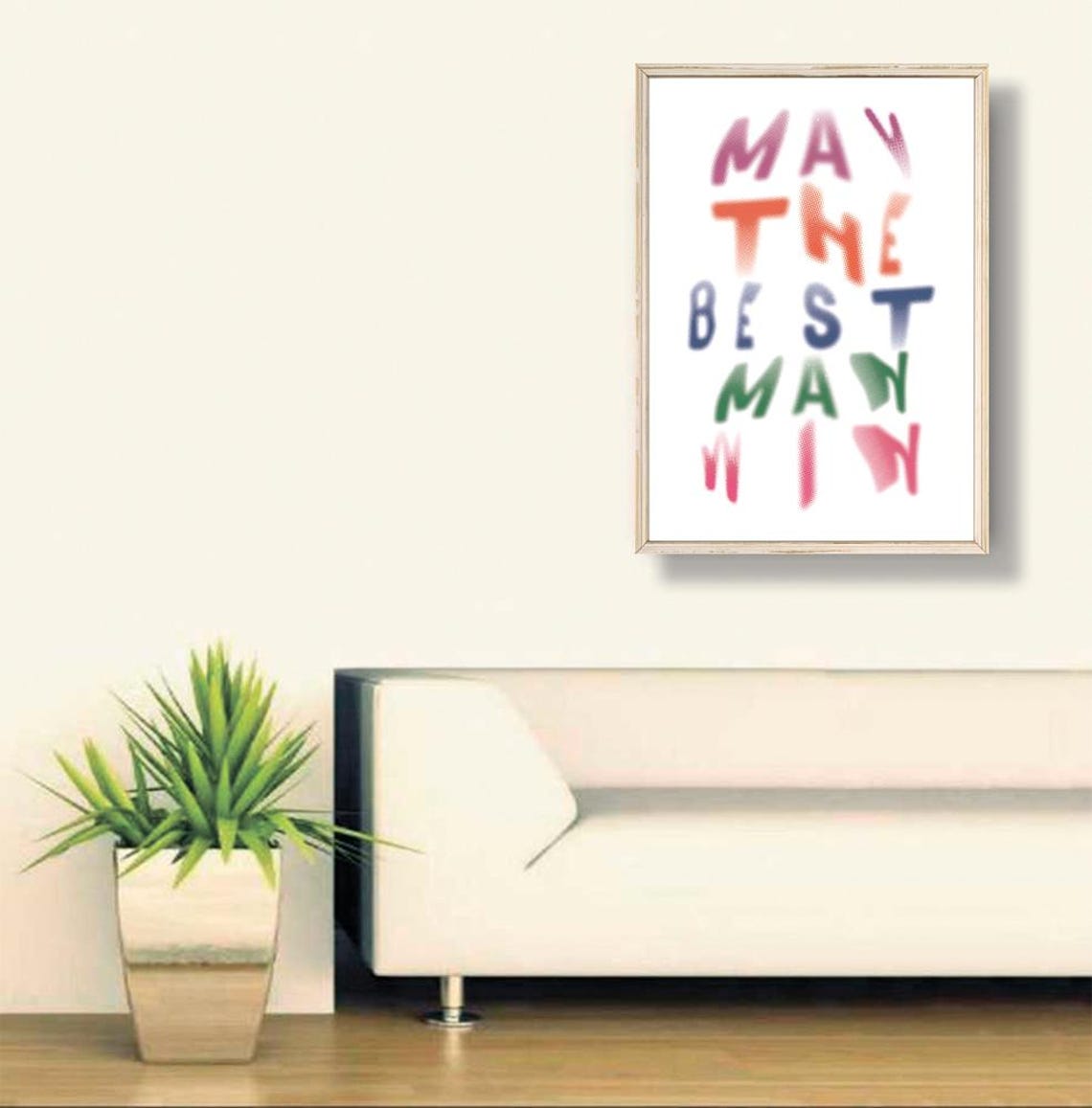 May The Best Man Win Colorful Sports Quote Poster Fun Game Room Decor - Image 3