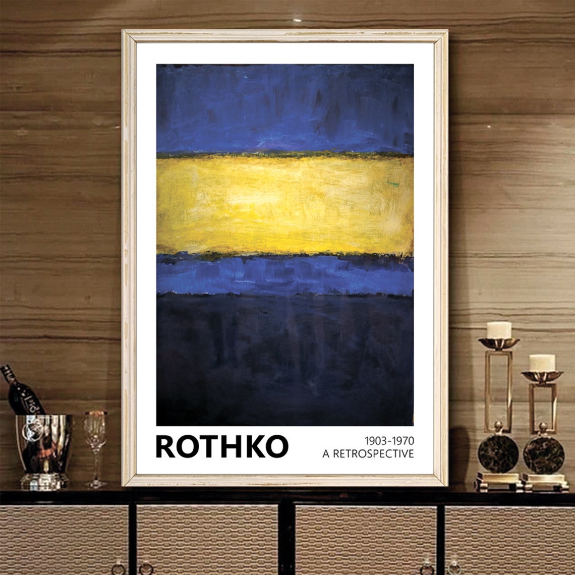 Mark Rothko Blue Yellow Black Color Field Retrospective Art Poster - Image 2