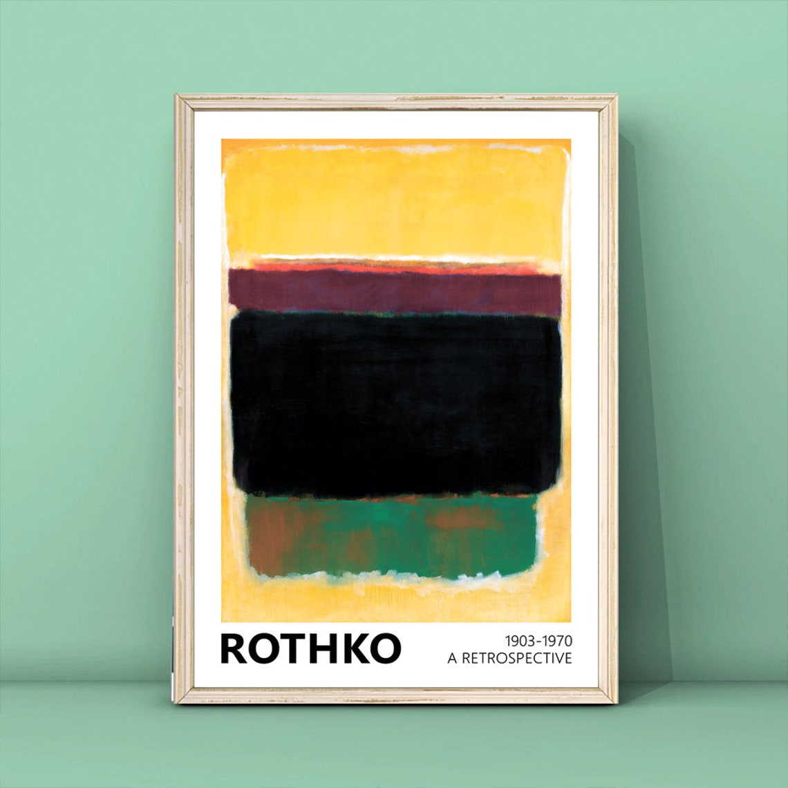 Mark Rothko Yellow Black Green Color Field Art Retrospective Poster - Image 3