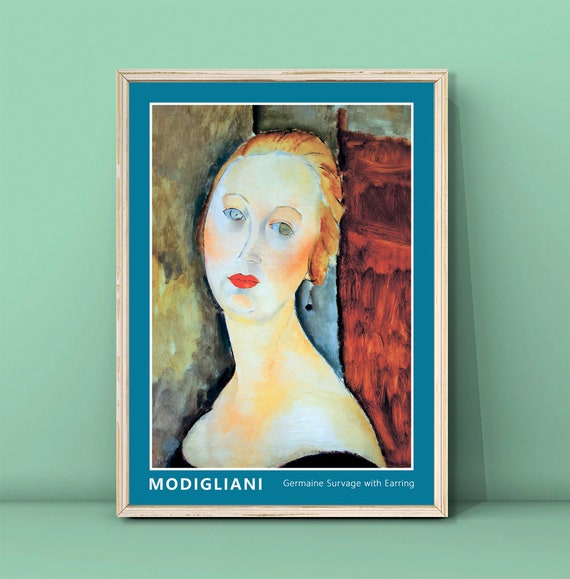 Amedeo Modigliani Germaine Survage Earring Portrait Art Poster