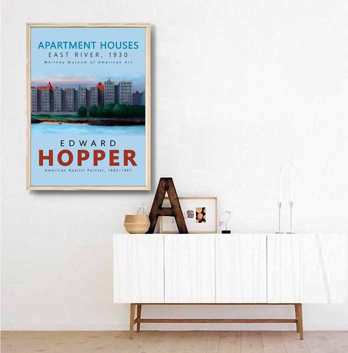 Edward Hopper Apartment Houses East River 1930 Skyline Poster - Image 3