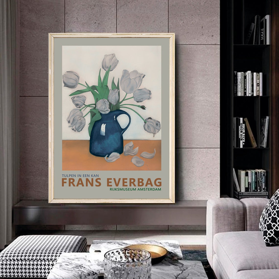Frans Everbag Tulips in a Jug Dutch Floral Still Life Art Print - Image 2