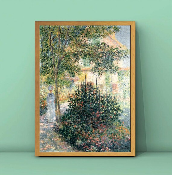 Claude Monet Camille Monet In The Garden At Argenteuil Print Monet Landscape Painting Monet Wall Art Painting By Monet