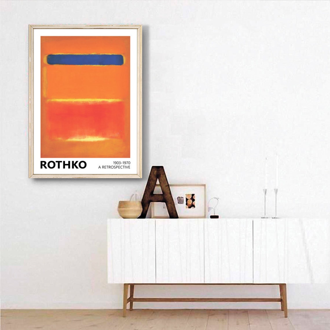 Mark Rothko Orange Blue Stripe Color Field Retrospective Art Poster - Image 3