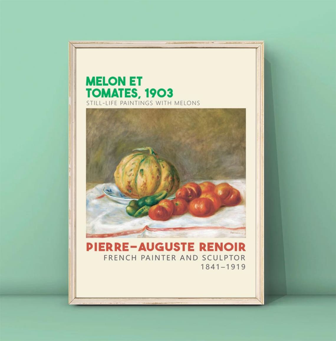 Pierre-Auguste Renoir Melon et Tomates 1903 Still Life Poster