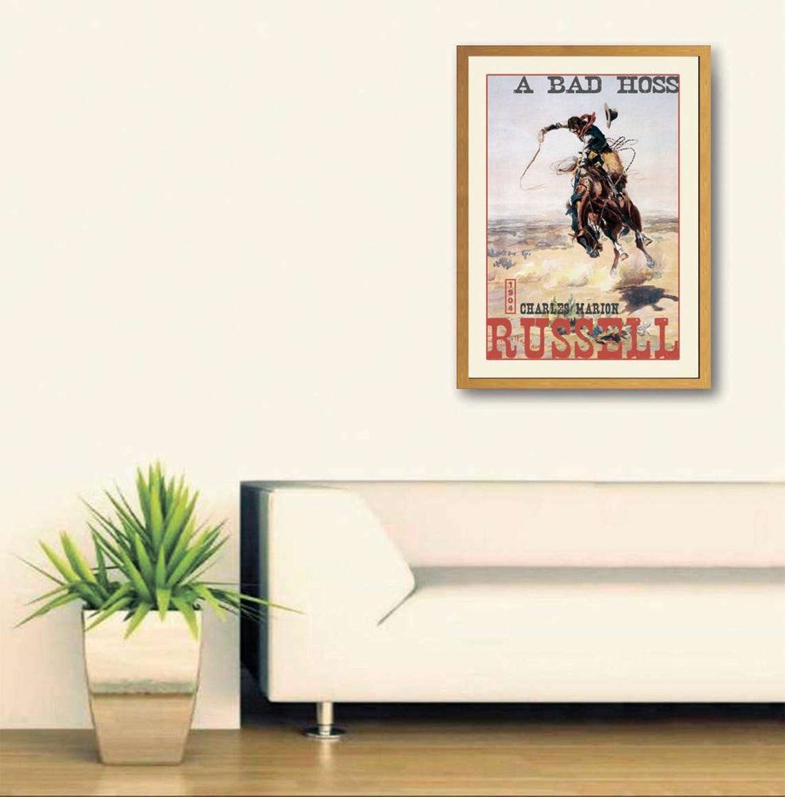 Charles Marion Russell A Bad Hoss 1904 Cowboy Bronc Art Poster - Image 3