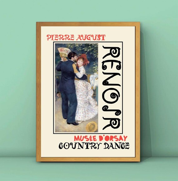 Pierre Auguste Renoir Country Dance 1883 Print Renoir Dance Poster Painting Of Dancing Couples Fans In Art Renoir Painting