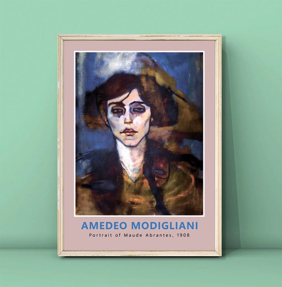 Amedeo Modigliani Maude Abrantes 1908 Hat Portrait Art Poster