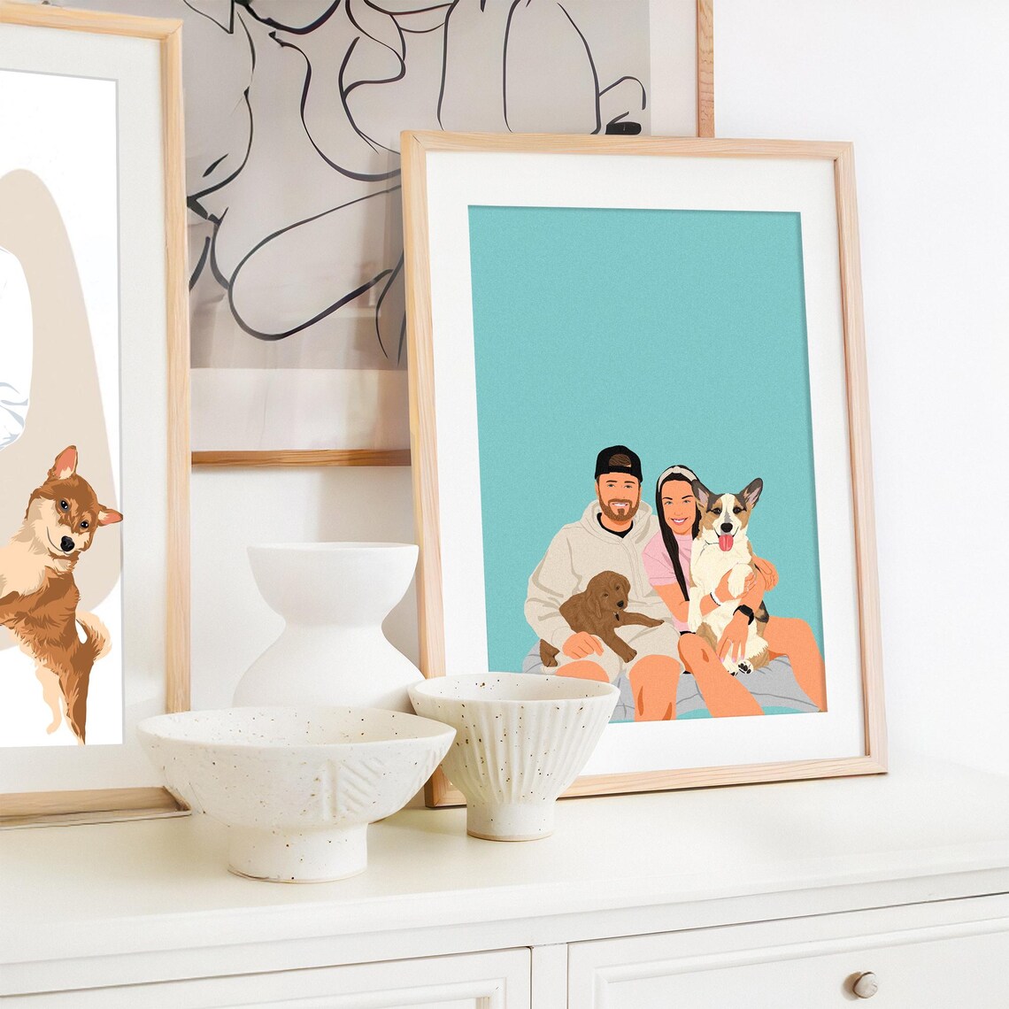 Custom Family Portrait Christmas Memorial Art Print - Image 3