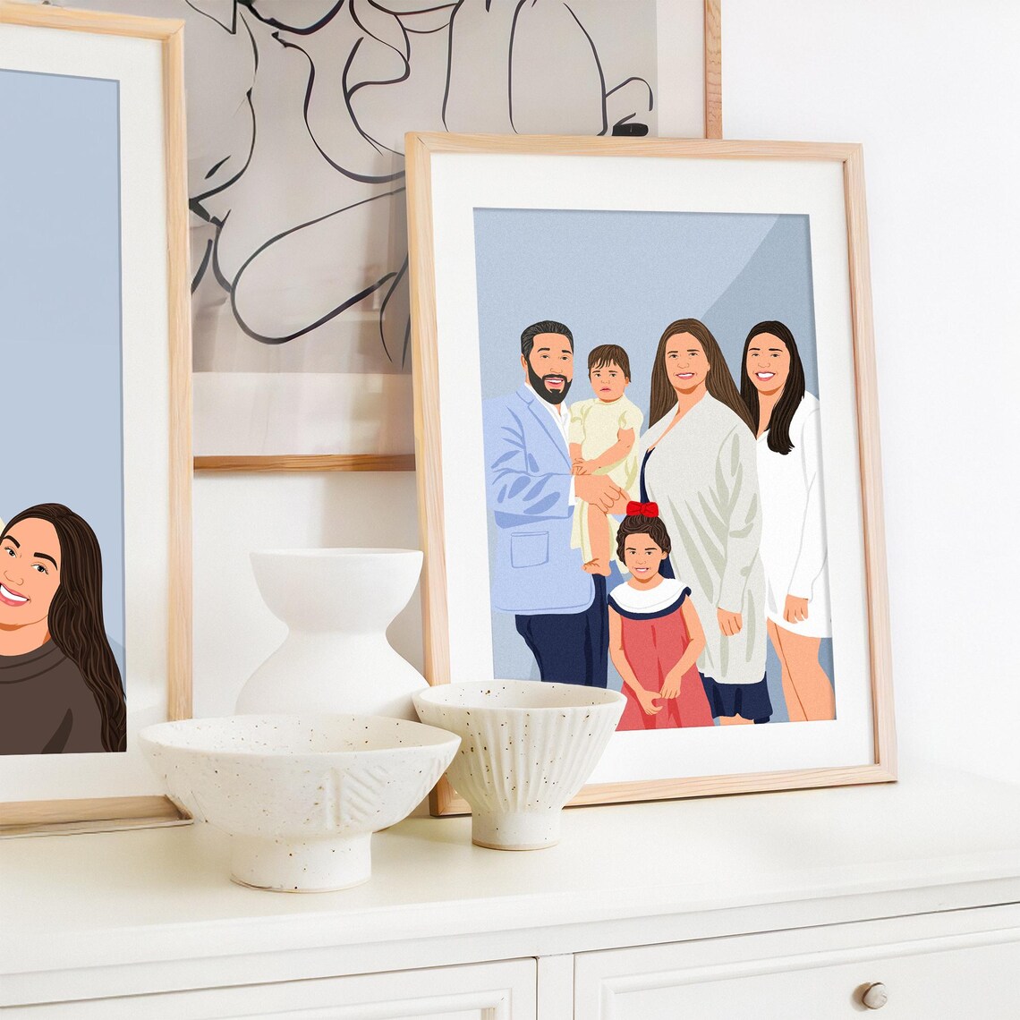 Whole Family Portrait Custom Wall Art, Christmas Gift - Image 2