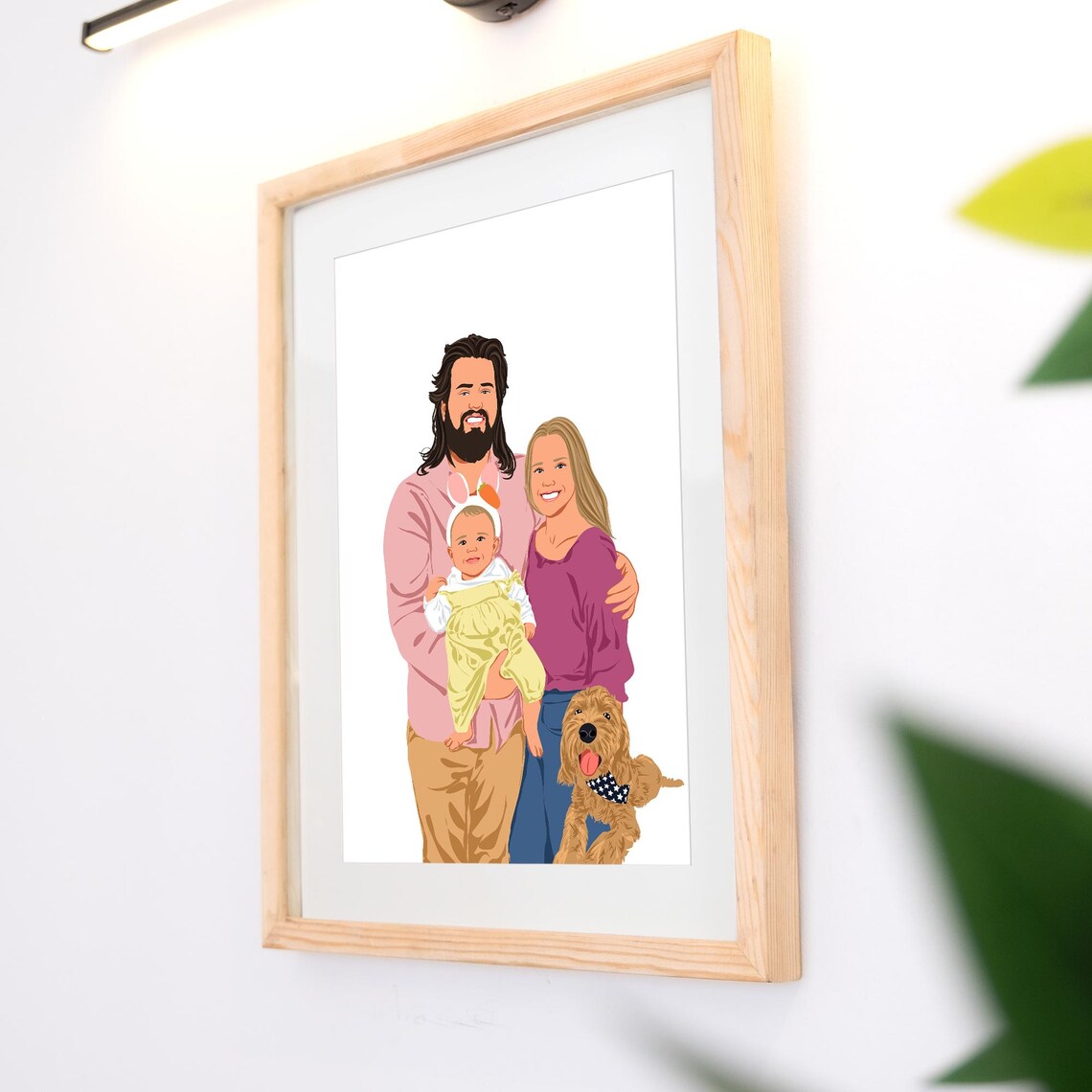 Custom Kissing Couple with Baby Carrier Faceless Portrait Poster - Image 2