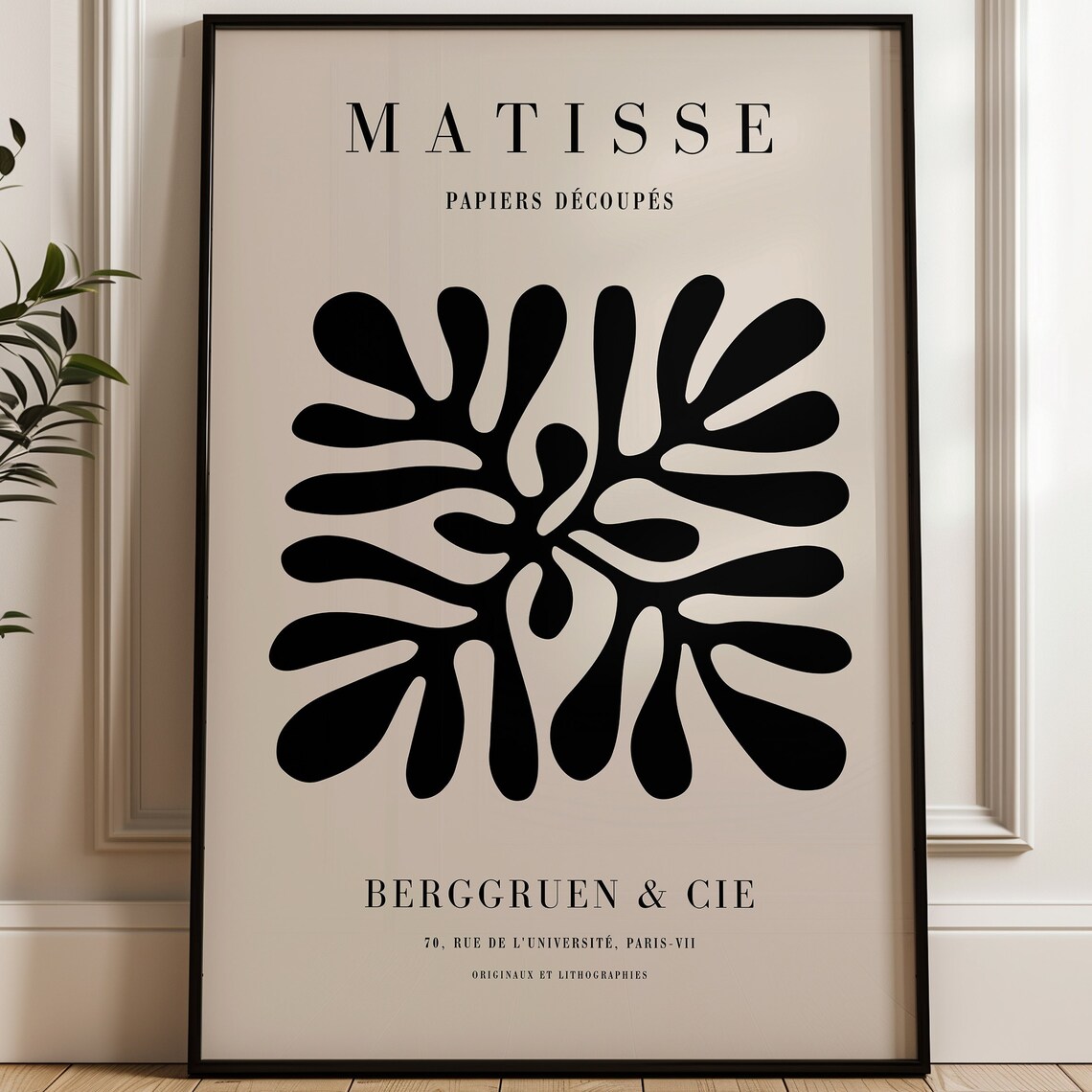Matisse Black Abstract Wall Art Print