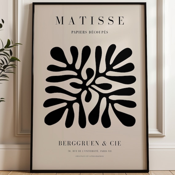 Matisse Black Abstract Wall Art Print