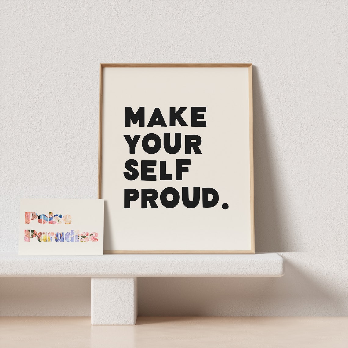 Make Yourself Proud Bold Black Typography Motivation Poster For Work - Image 4