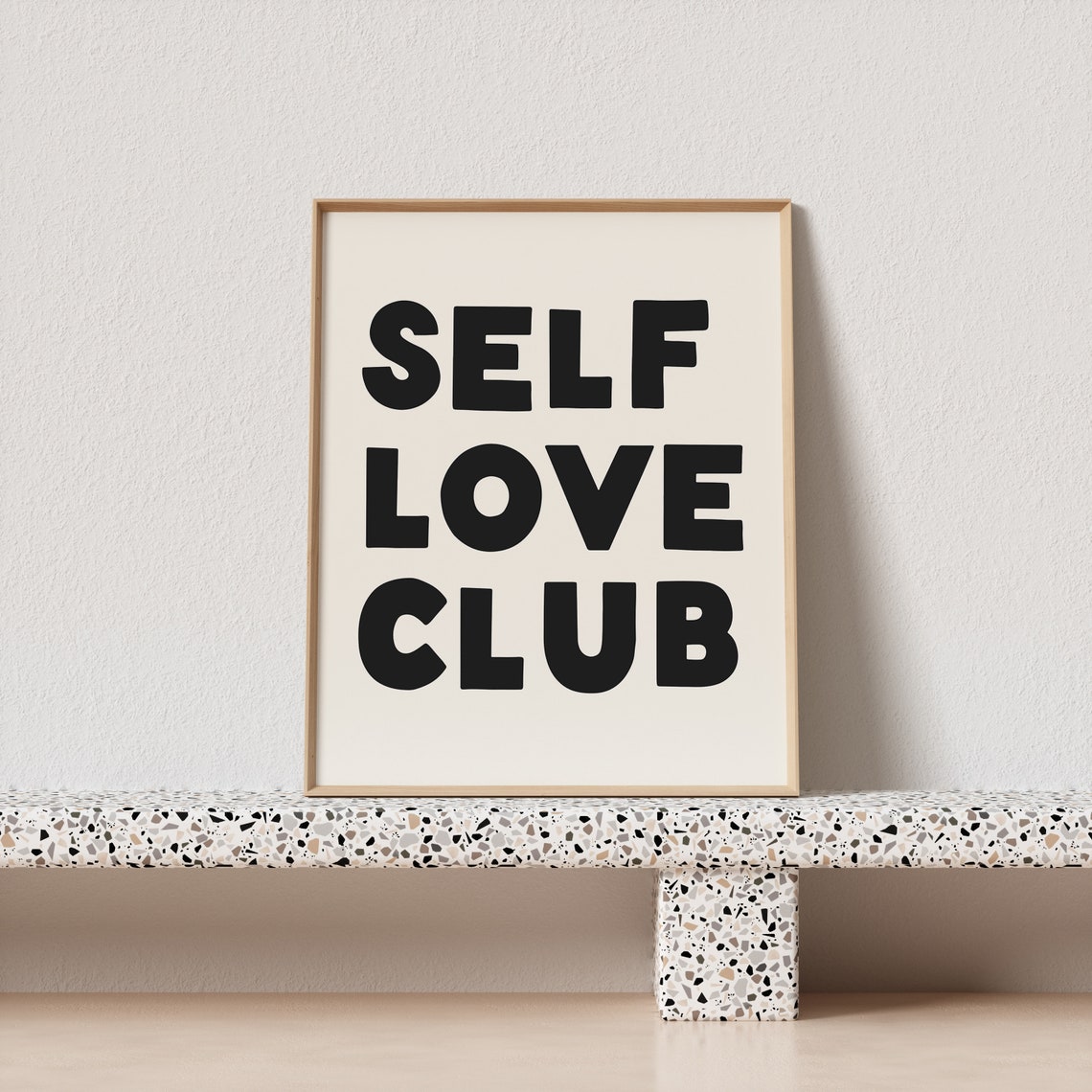 Self Love Club Bold Black Block Type Minimalist Empowerment Poster - Image 3