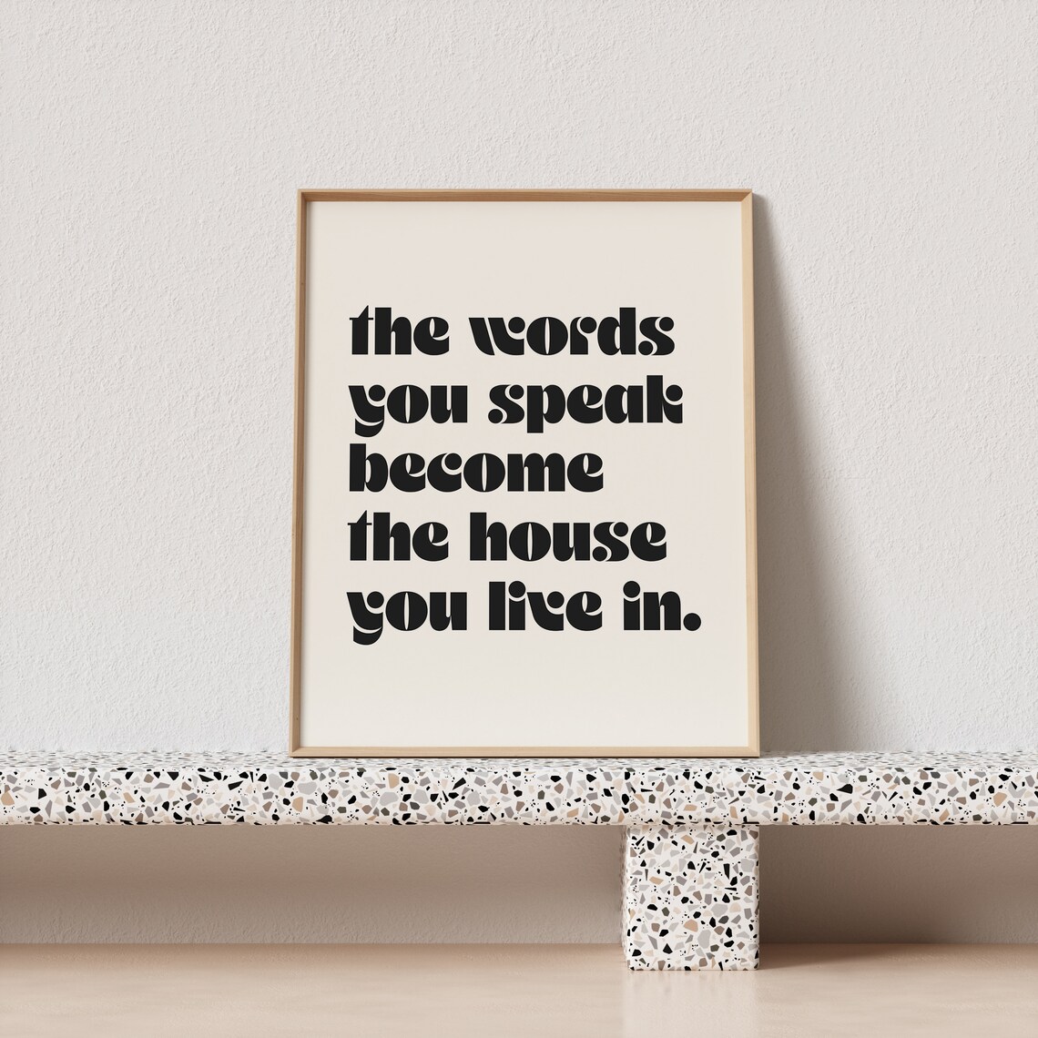 Retro The Words You Speak Minimal Typography Art Print - Image 3