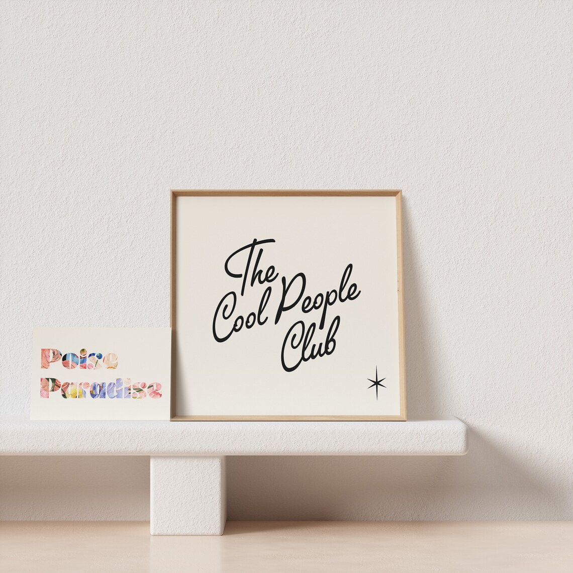 The Cool People Club Retro Script Starburst Cool Quote Art Poster - Image 4