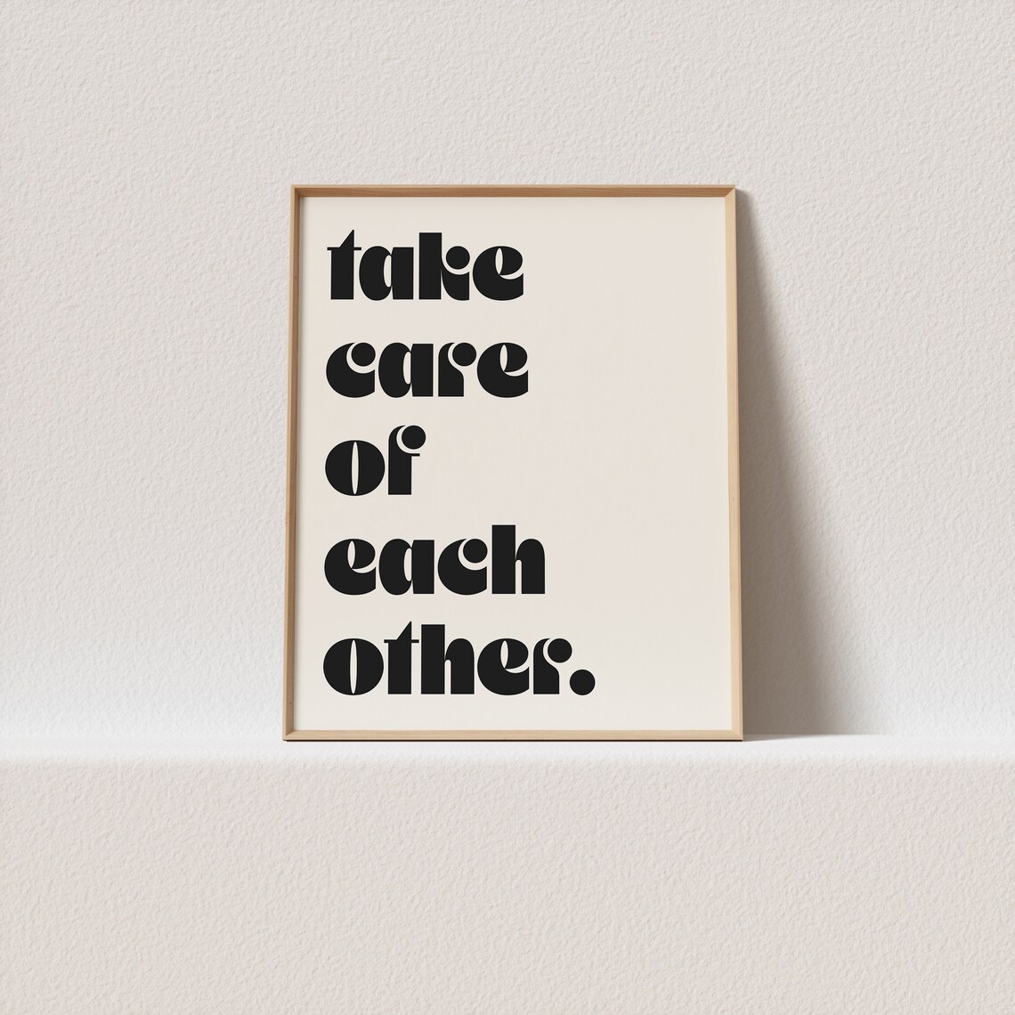 Take Care Of Each Other Mid-Century Art Print