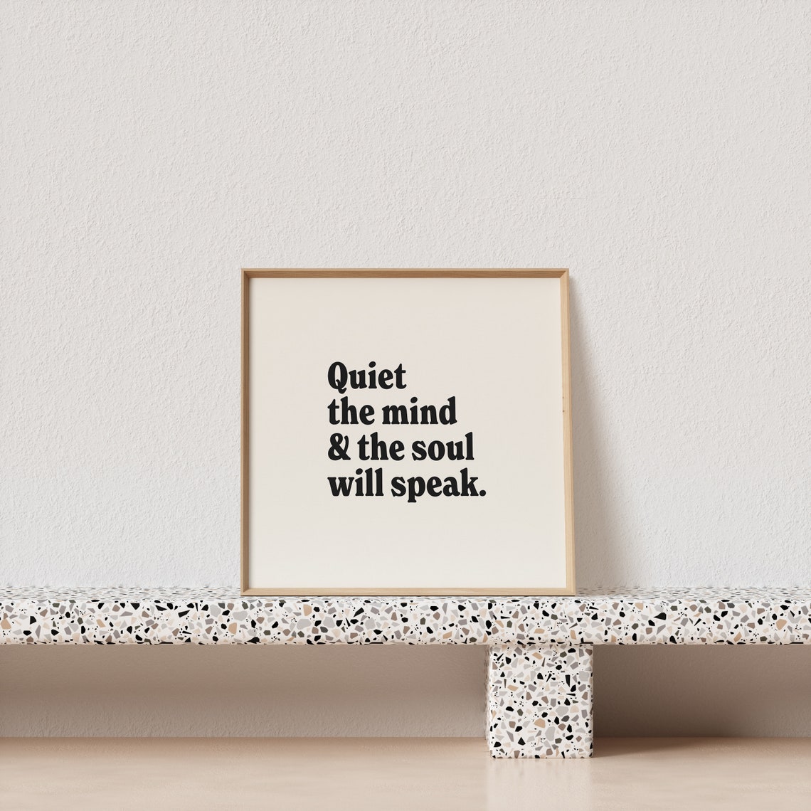 Quiet the Mind and the Soul Will Speak Serif Calm Quote Poster - Image 3
